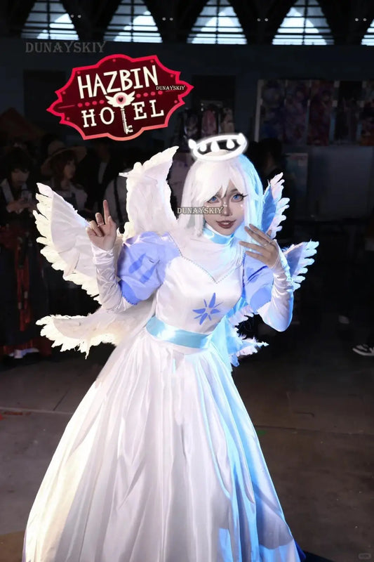 Hazbin Angel Emily Seraphim Cosplay Costume Halo Cosplay Hotel Women Fancy Dress Outfit Halloween Uniform Hasbin Hazubin Suit