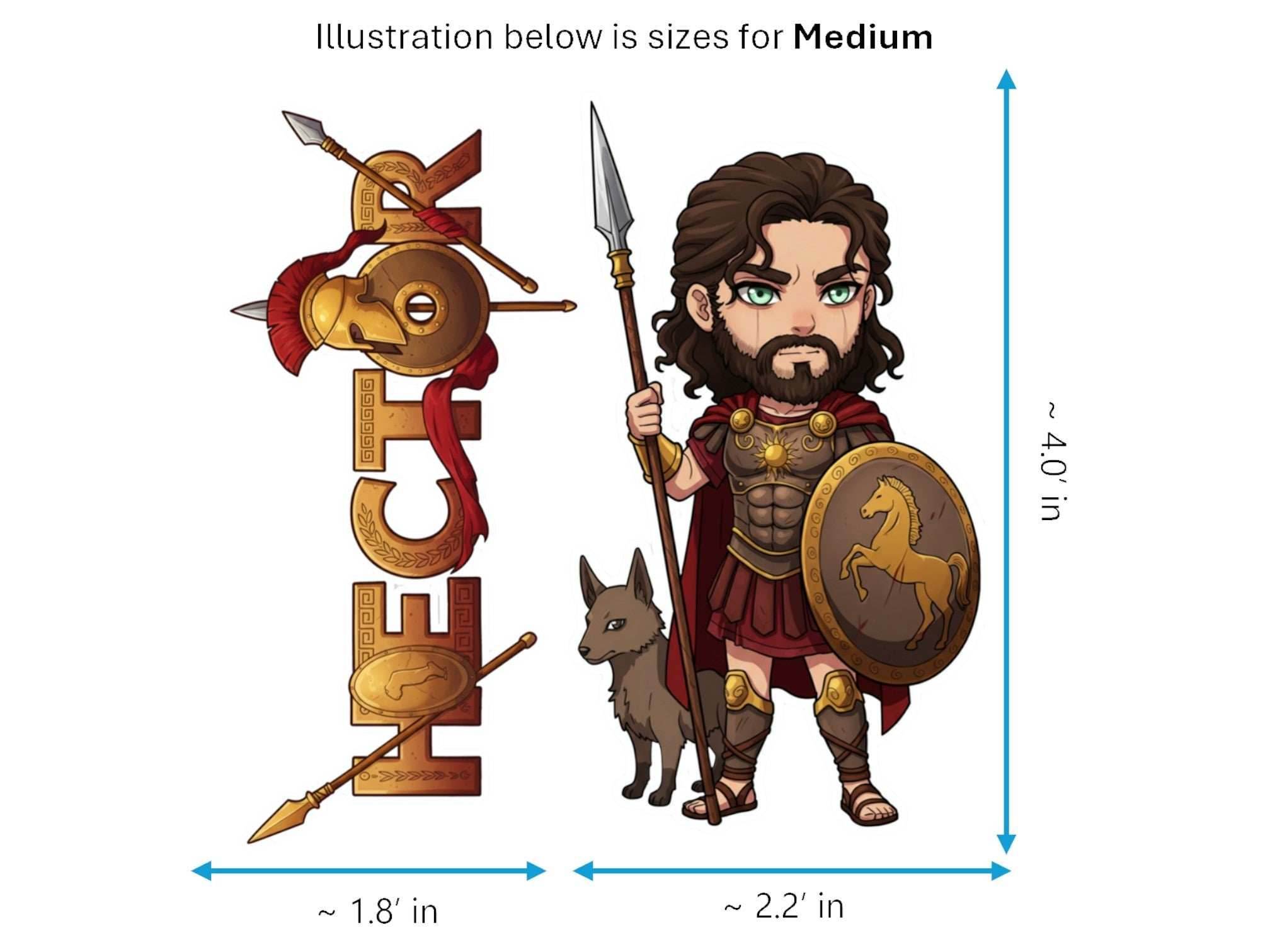 Hector Sticker and Magnet – Korythaiolos Mythkins™ – Hero of Troy | Waterproof & UV-Proof - Sticker / Medium