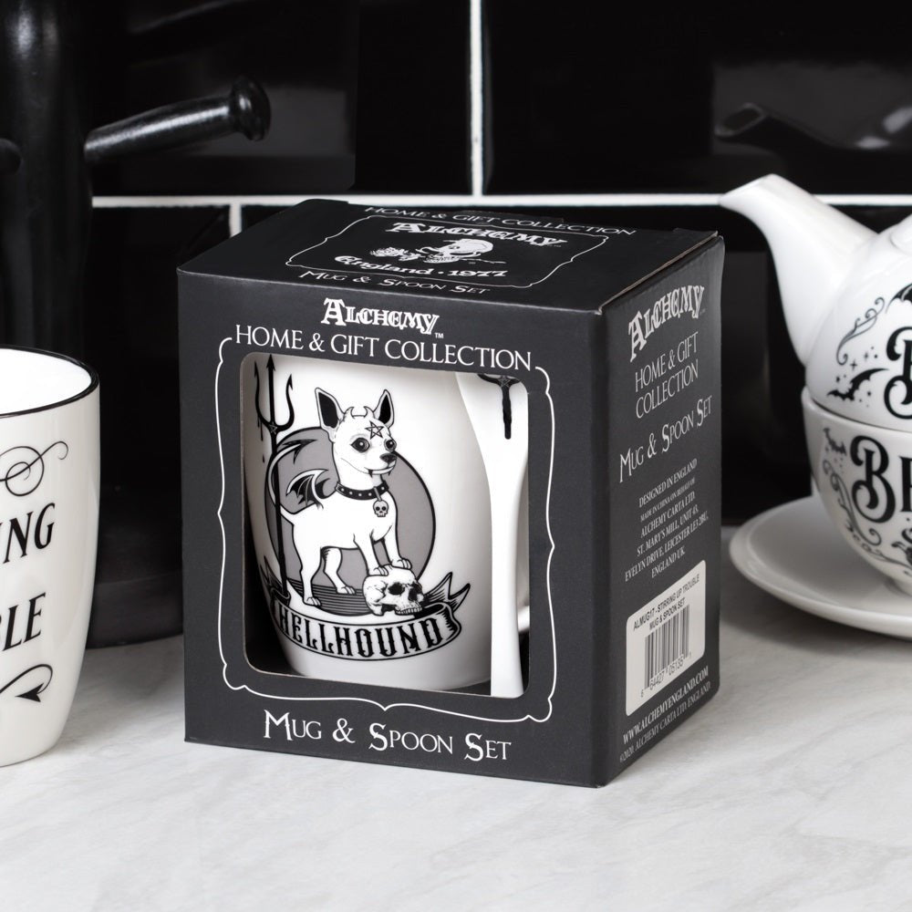 Hellhound Mug Mug Tea Cup and Spoon