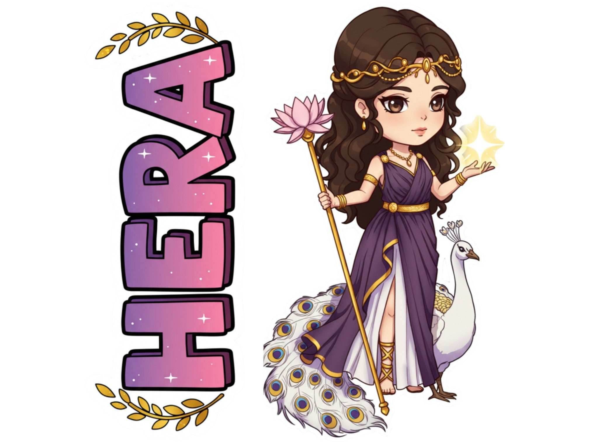 Hera Sticker and Magnet – Basileia Mythkins™ – Queen of the Gods and Marriage | Waterproof & UV-Proof - Sticker / Mini