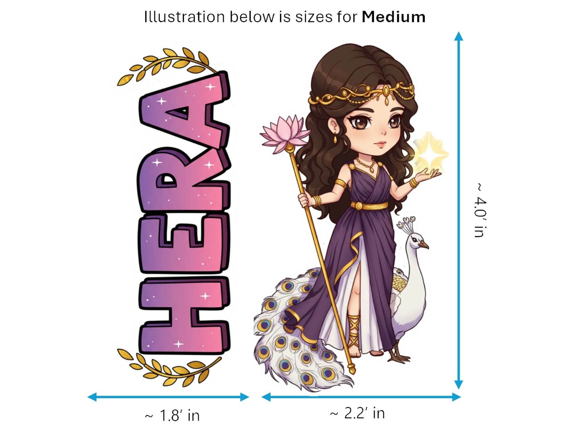 Hera Sticker and Magnet – Basileia Mythkins™ – Queen of the Gods and Marriage | Waterproof & UV-Proof - Sticker / Medium