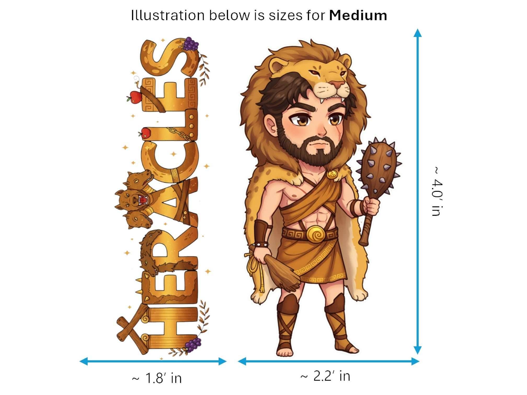 Heracles Sticker and Magnet – Kallinikos Mythkins™ – Greatest Greek Hero | Waterproof & UV-Proof - Sticker / Medium