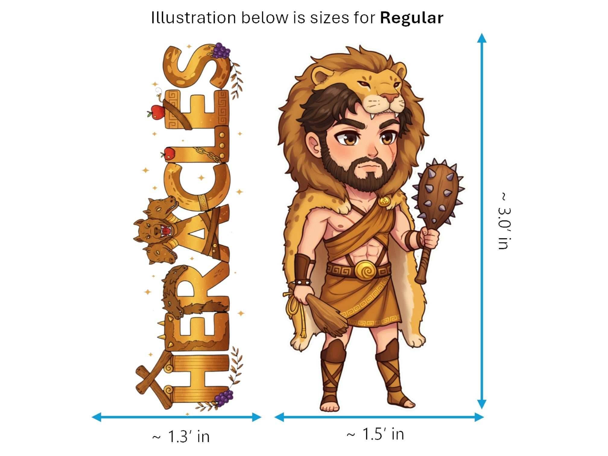 Heracles Sticker and Magnet – Kallinikos Mythkins™ – Greatest Greek Hero | Waterproof & UV-Proof - Sticker / Regular