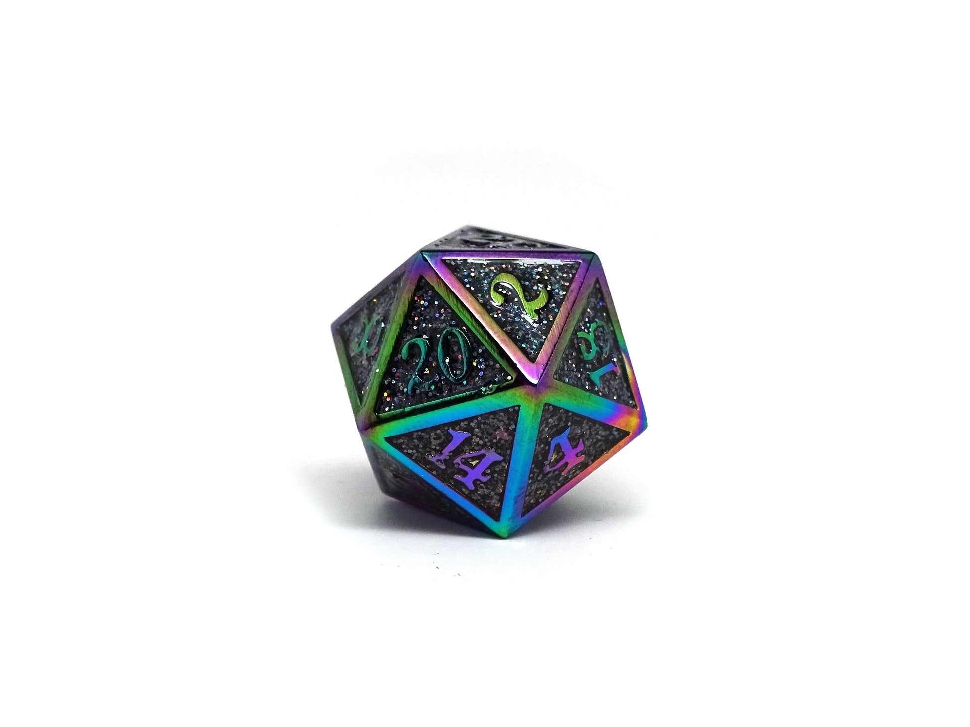 Heroic Dice of Metallic Luster - Single D20 Dice - Multicolor