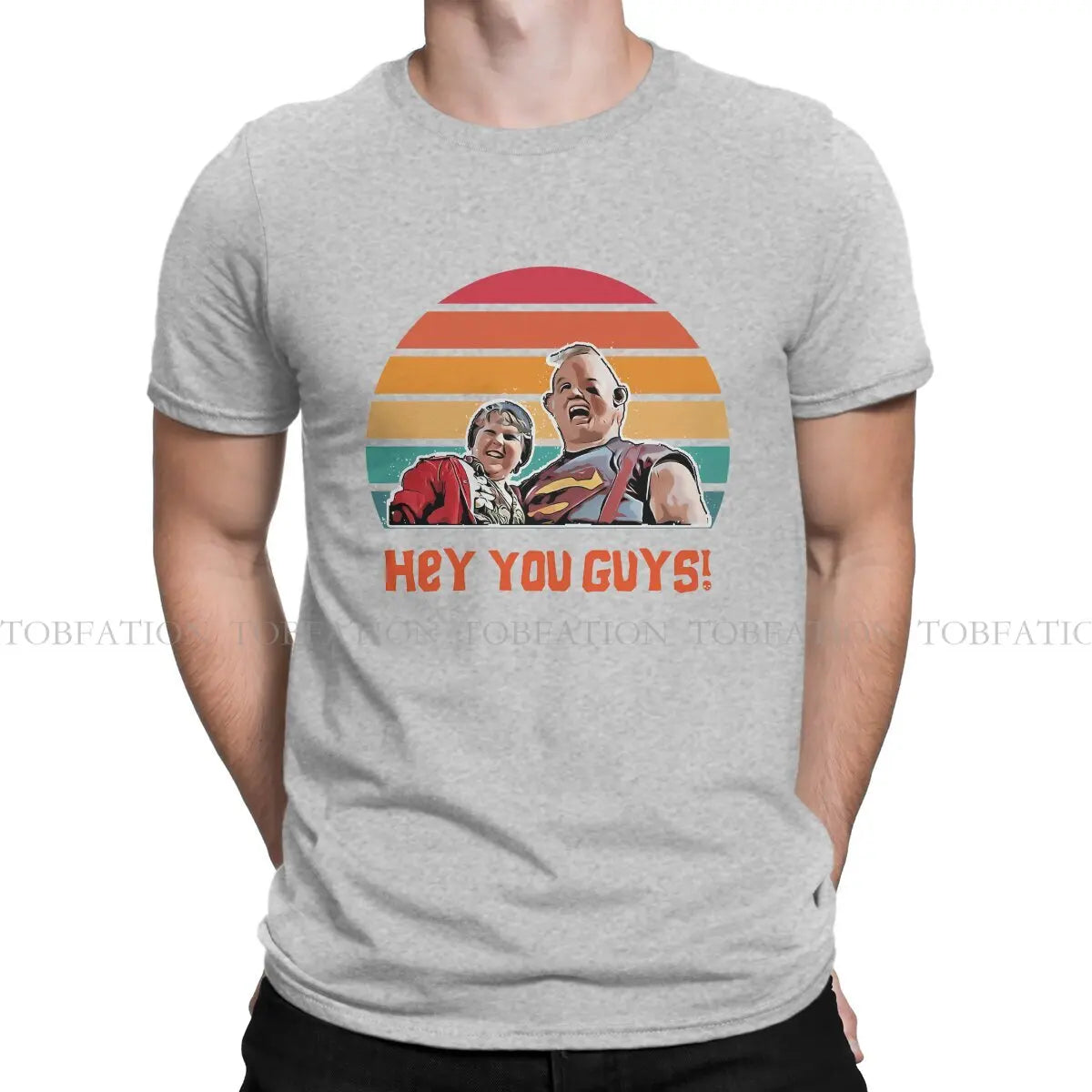 Hey You Guys Retro Sunset Graphic TShirt The Goonies Movie Style Tops Leisure T Shirt Male Short Sleeve Unique Gift Clothes