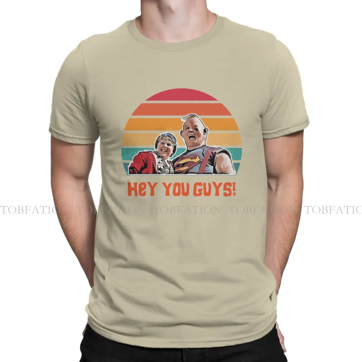 Hey You Guys Retro Sunset Graphic TShirt The Goonies Movie Style Tops Leisure T Shirt Male Short Sleeve Unique Gift Clothes