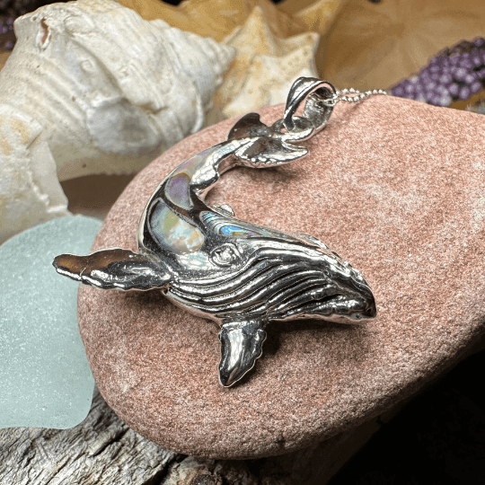 Whale Necklace - mother of pearl