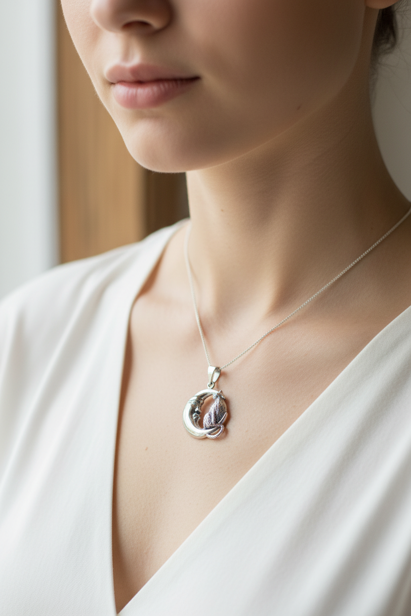 Orla Cat Moon Necklace