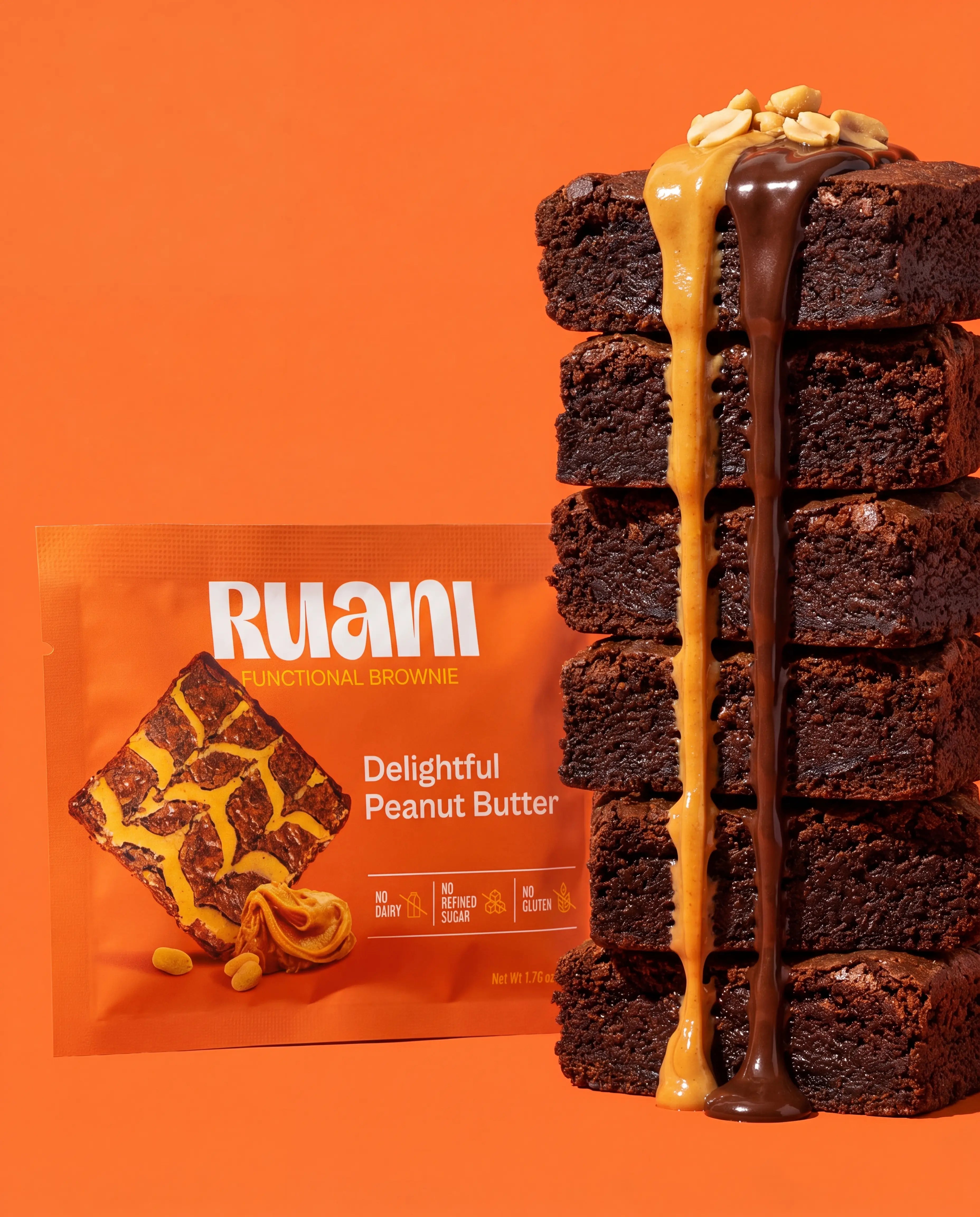 6 pack Delightful Peanut Butter Brownie