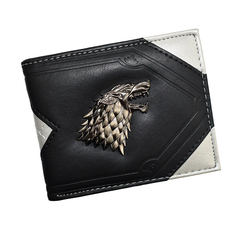 High Quality Cool Metal Wolf Design Wallet Men's Purse with Coin Pocket