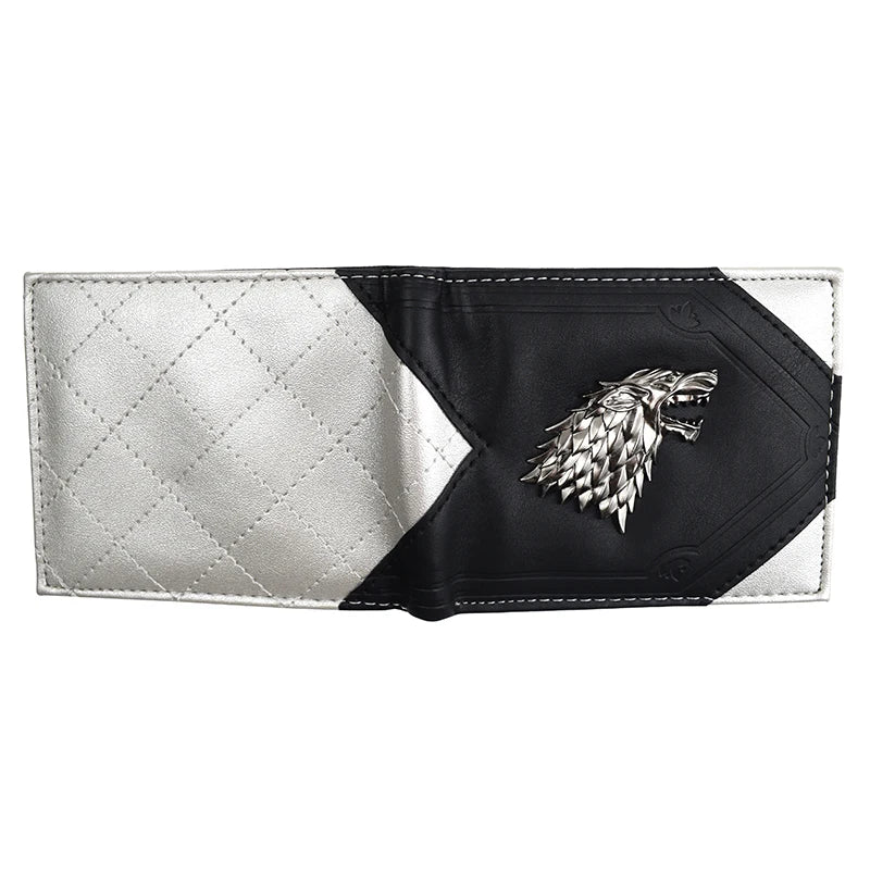 High Quality Cool Metal Wolf Design Wallet Men's Purse with Coin Pocket