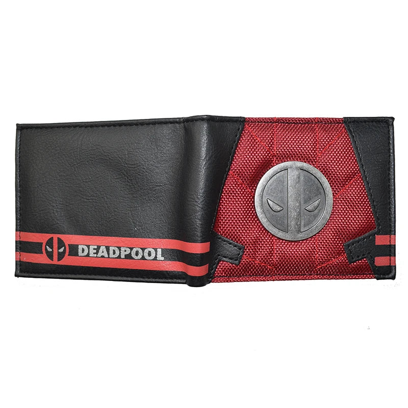 High Quality Metal Design Comics Marvel Wallet Marvel Hero Deadpool Punisher Thor Purse PU Leather with Zipper Coin Pocket