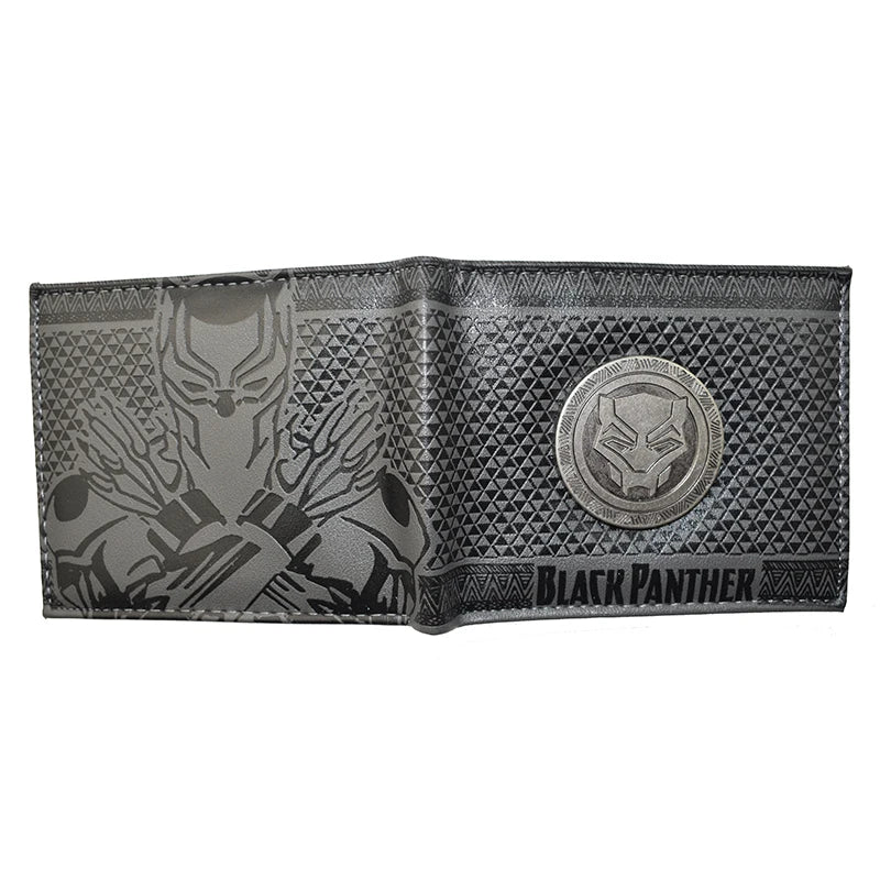 High Quality Metal Design Comics Marvel Wallet Marvel Hero Deadpool Punisher Thor Purse PU Leather with Zipper Coin Pocket