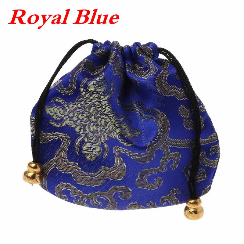 High Quality Silk Travel Pouch Floral Jewelery Bag Packaging Trendy Exquisite Quartet Silk Brocade Tassel Handbags Jewelry Tips