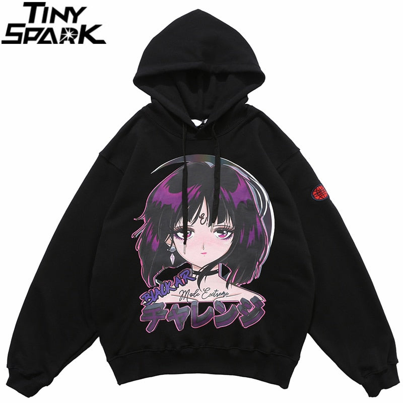 Hip Hop Hoodie Sweatshirt Streetwear Japanese Anime Girl Harajuku Hoodie Men HipHop Japan Cartoon Hoodie Pullover Loose