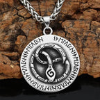 Viking Nordic Snake Rune Stainless Steel Pendant & Necklace - Pendant and Necklace