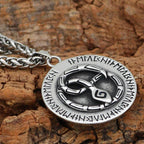 Viking Nordic Snake Rune Stainless Steel Pendant & Necklace - Pendant Only