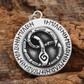 Viking Nordic Snake Rune Stainless Steel Pendant & Necklace - Pendant Only