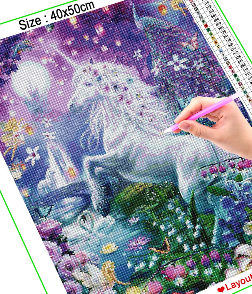 HOMFUN Diamond Painting "Cartoon Horse" DIY 5D Diamond Embroidery Sale Full Set Rhinestone Cross Stitch Home Decor A27549