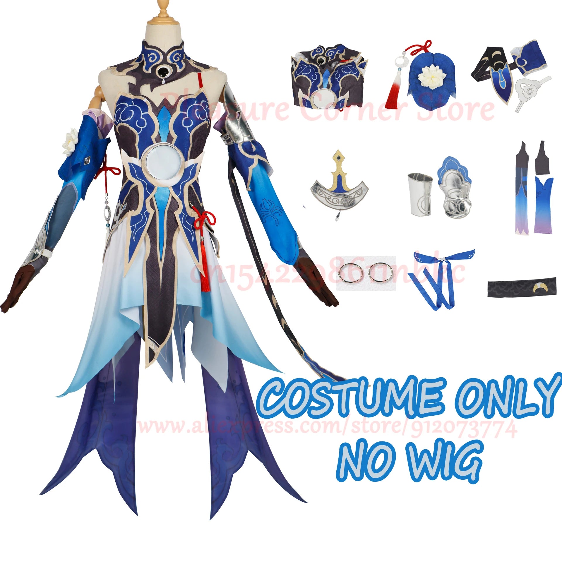 Honkai Star Rail Game Jingliu Cosplay Costume Full Set Dress Outfit Uniform With Accessories Jing Liu Cosplay Costume Wigs