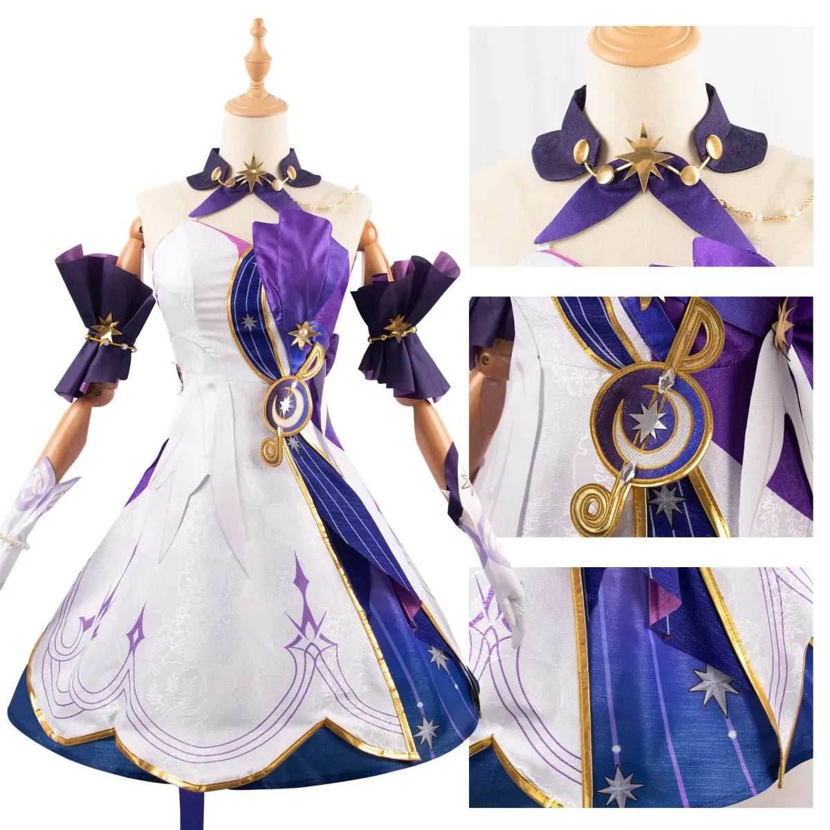 Honkai Star Rail Robin Cosplay Costume – Dress, Wig, Wings & Accessories - XS / Costume only
