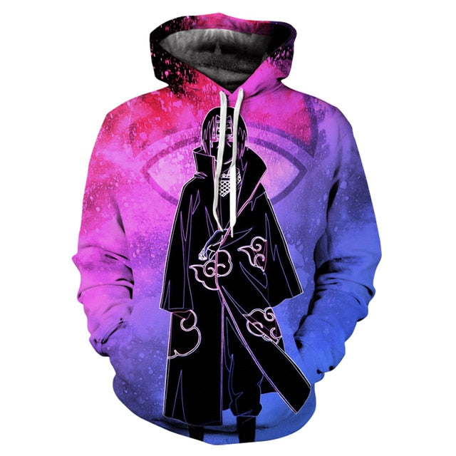 Hoodies Unisex Naruto Harajuku Japanese Anime Uchiha Itachi Printed Men's Hoodie Male Streetwear Fashion Casual sweatshirt Coat