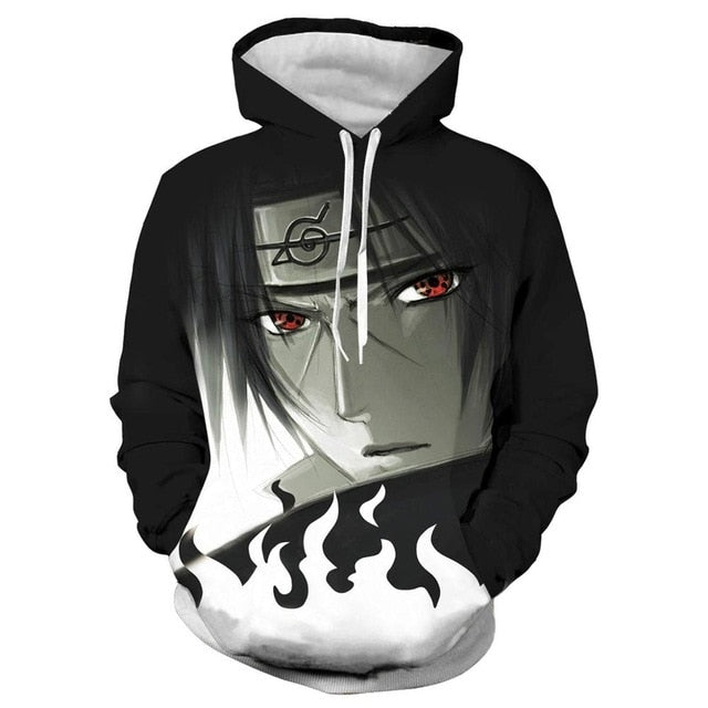 Hoodies Unisex Naruto Harajuku Japanese Anime Uchiha Itachi Printed Men's Hoodie Male Streetwear Fashion Casual sweatshirt Coat