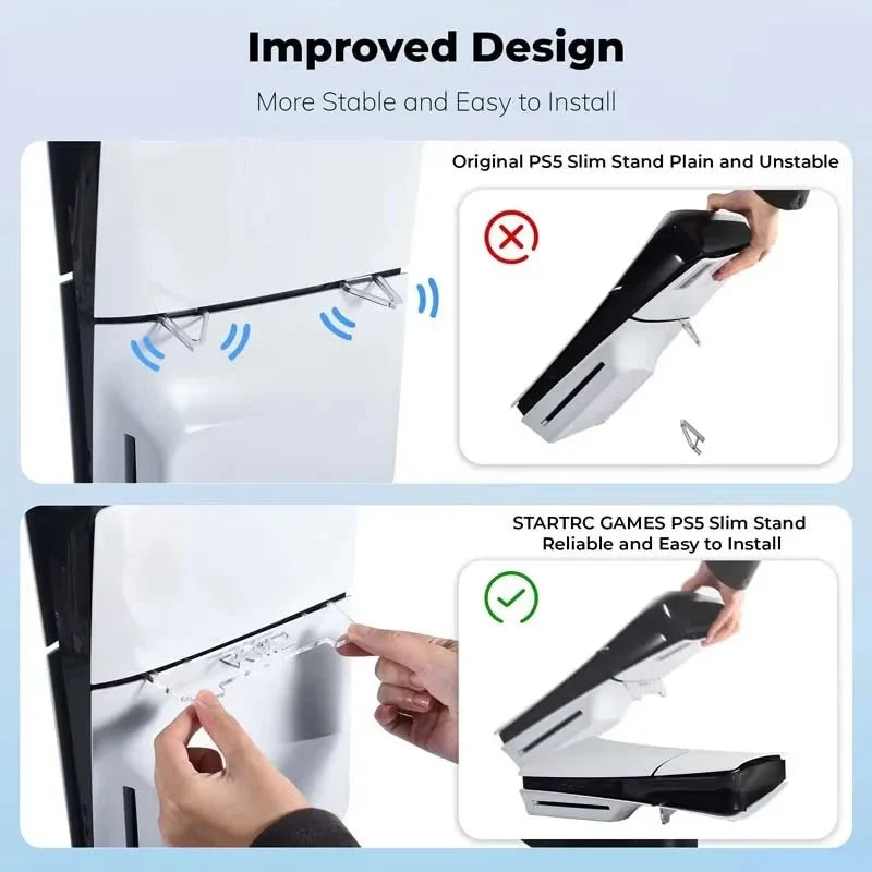 Horizontal Stand for PS5 Slim and Pro | Transparent Acrylic Base Holder Bracket