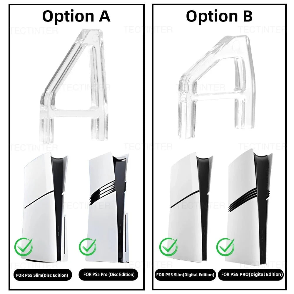 Horizontal Stand for PS5 Slim and Pro | Transparent Acrylic Base Holder Bracket