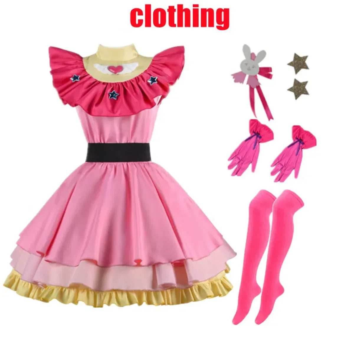 OSHI NO KO Ai Hoshino Cosplay Costume - Lolita Pink Uniform Dress - A1 one size / XS / CHINA | anime
