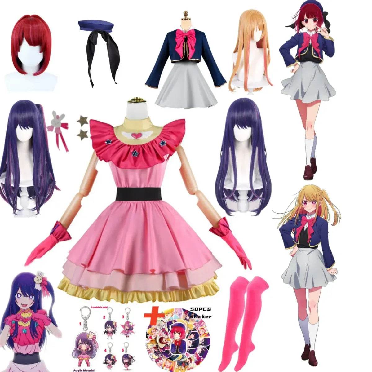 OSHI NO KO Ai Hoshino Cosplay Costume - Hoshino Rubii Arima Kana Lolita Dress - A1 one size / XS / Nearest Warehouse