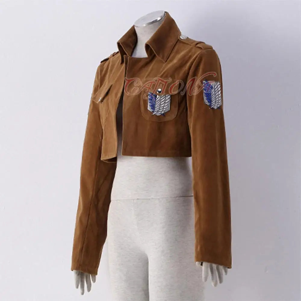 Hot Attack on Titan Eren Jäger Jacket Eren Levil Mikasa Ackerman Cosplay Costume Cool Short Coat Unisex