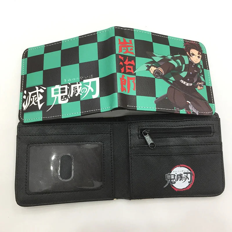 Hot Demon Slayer Kimetsu No Yaiba Tanjiro Kamado Wallet Short Purse With Coin Pocket for Student Men Women