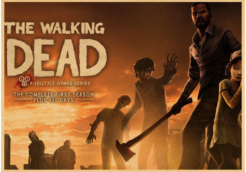 Hot The Walking Dead Season 7 Classic Movie Kraft Paper Poster Bar Cafe Living Room Dining Room Wall Decorative Paintings