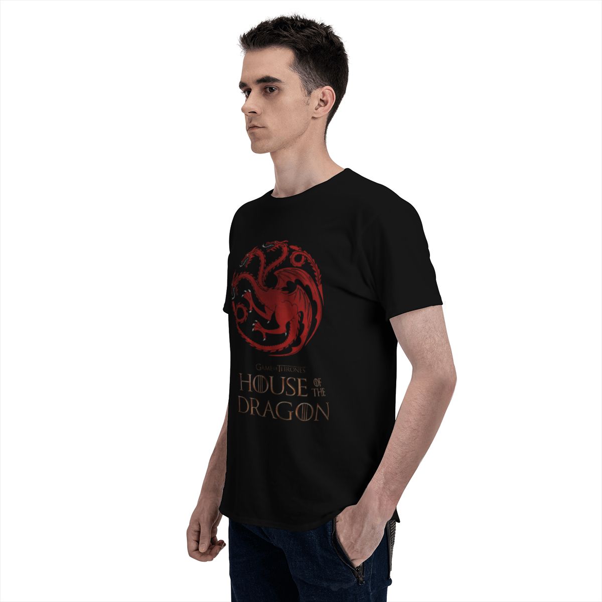 House Of The Dragon T Shirt Streetwear Plus Size Cotton Crewneck Short Sleeve Custom Anime Shirt