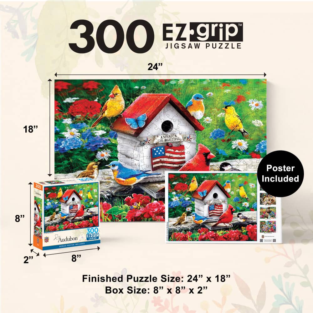 Audubon - An American Birdhouse 300 Piece EZ Grip Jigsaw Puzzle