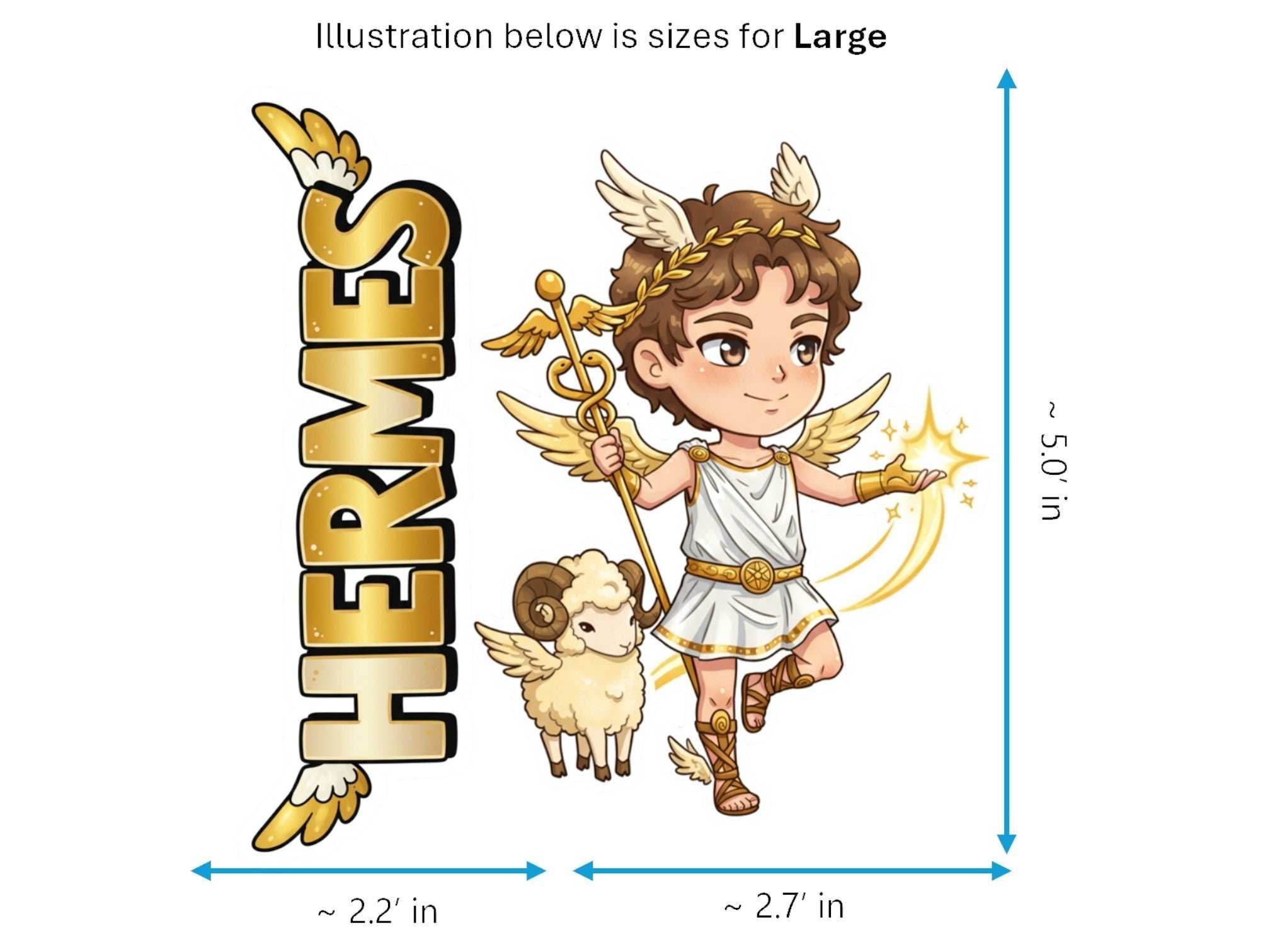 Hermes Sticker and Magnet – Kriophoros Mythkins™ – Messenger God and Ram-Bearer | Waterproof & UV-Proof - Sticker / Large