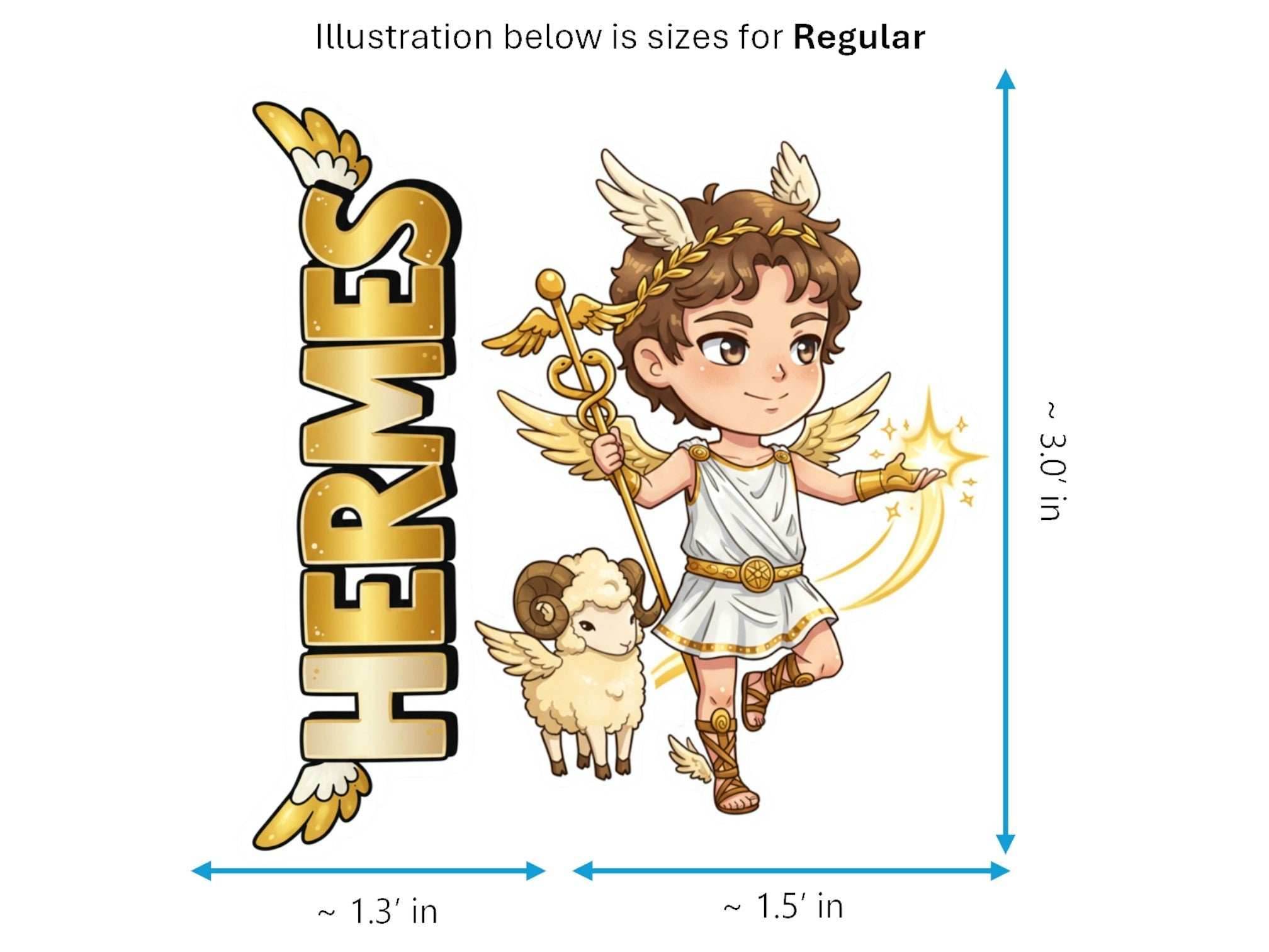 Hermes Sticker and Magnet – Kriophoros Mythkins™ – Messenger God and Ram-Bearer | Waterproof & UV-Proof - Sticker / Regular