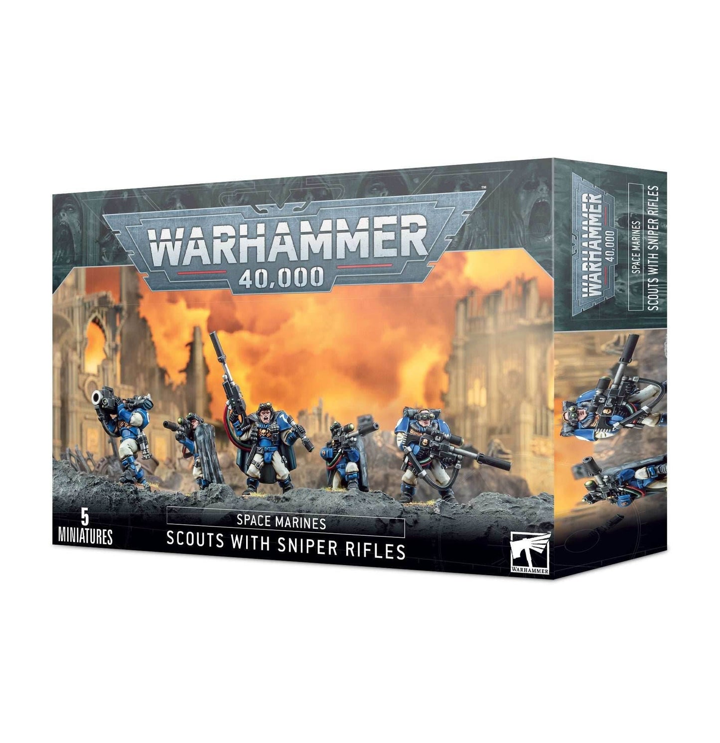Warhammer 40K: Space Marines Scouts with Sniper Rifles - 