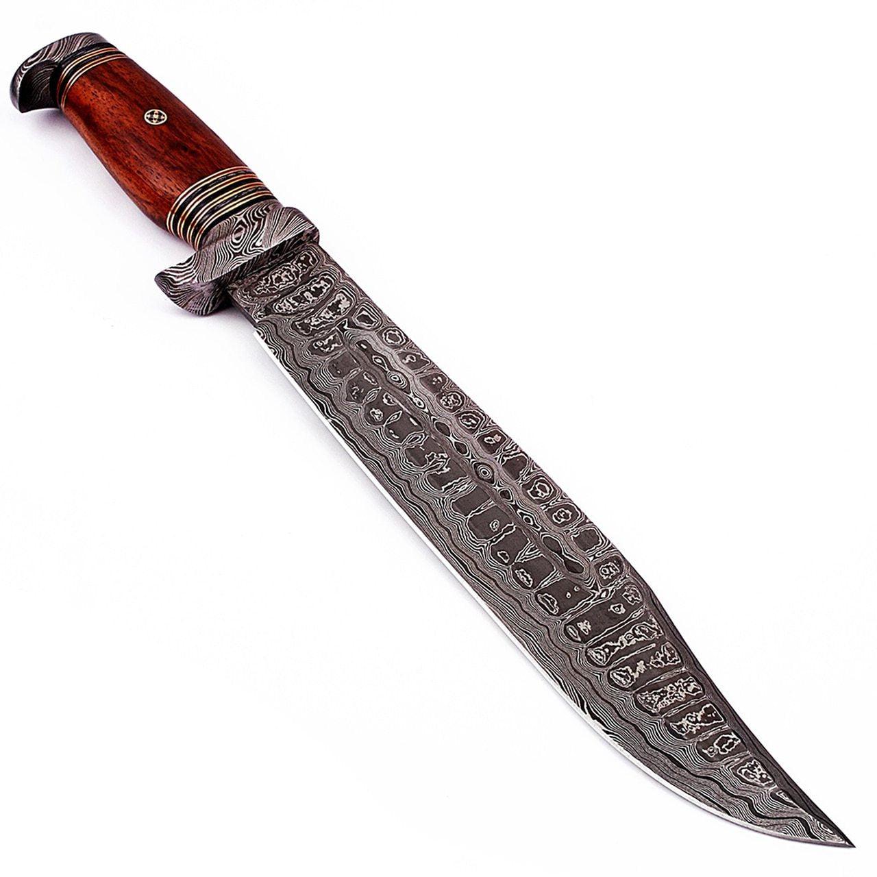 Hunt for Life Bayou Dweller Damascus Steel Bowie Hunting Knife