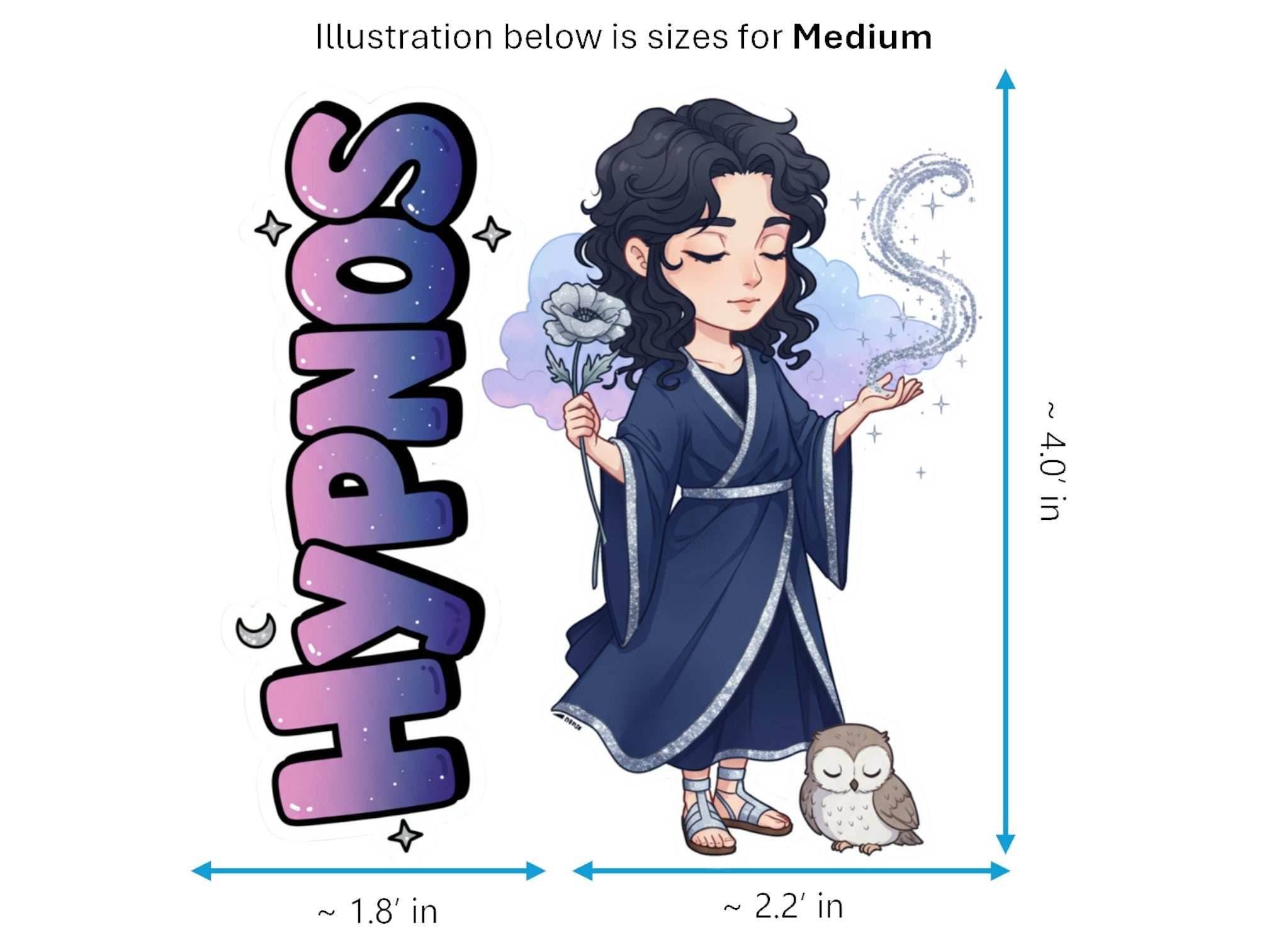 Hypnos Sticker and Magnet – Hedymos Mythkins™ – Greek God of Sleep | Waterproof & UV-Proof - Sticker / Medium