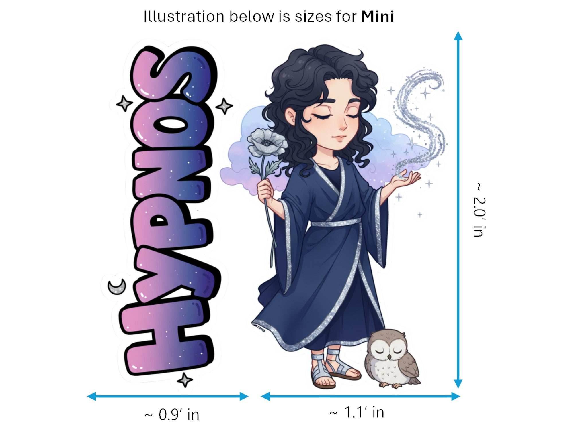 Hypnos Sticker and Magnet – Hedymos Mythkins™ – Greek God of Sleep | Waterproof & UV-Proof - Sticker / Mini
