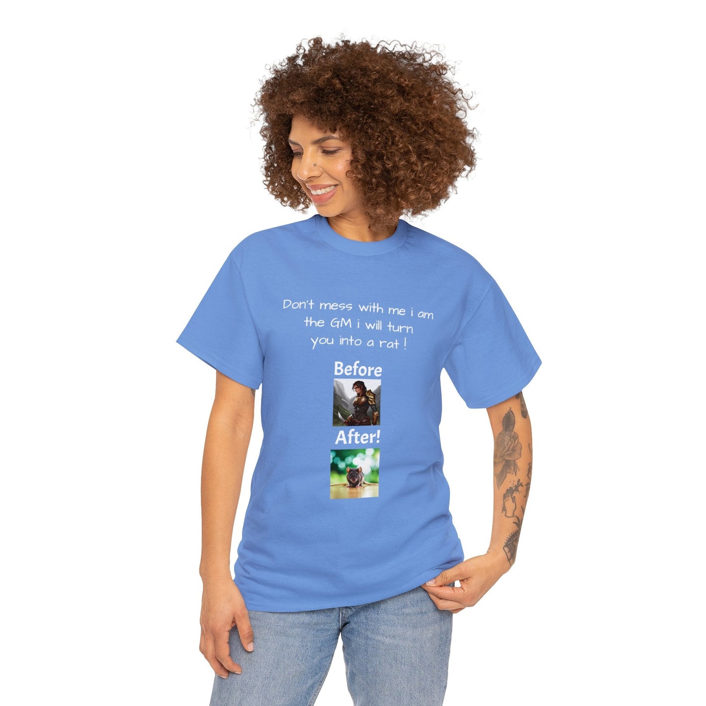 I am the GM i turn u into a rat Unisex Heavy Cotton Tee