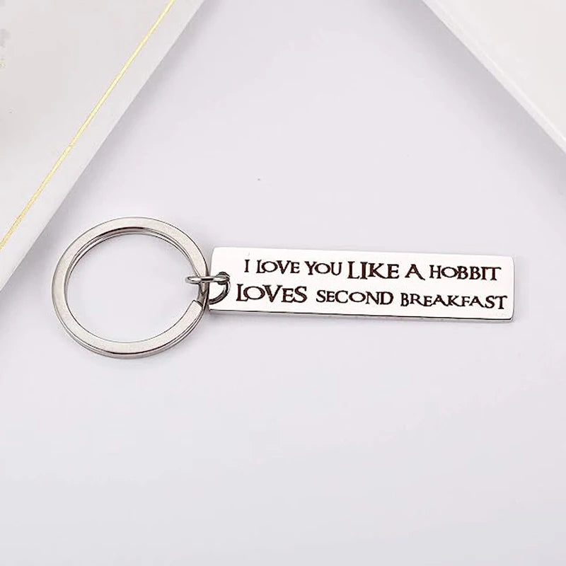 I Love You Like a Hobbit Loves Second Breakfast Keyring for Lord of the Rings Lover Fans Keychain Gifts Boyfriend Girlfriend