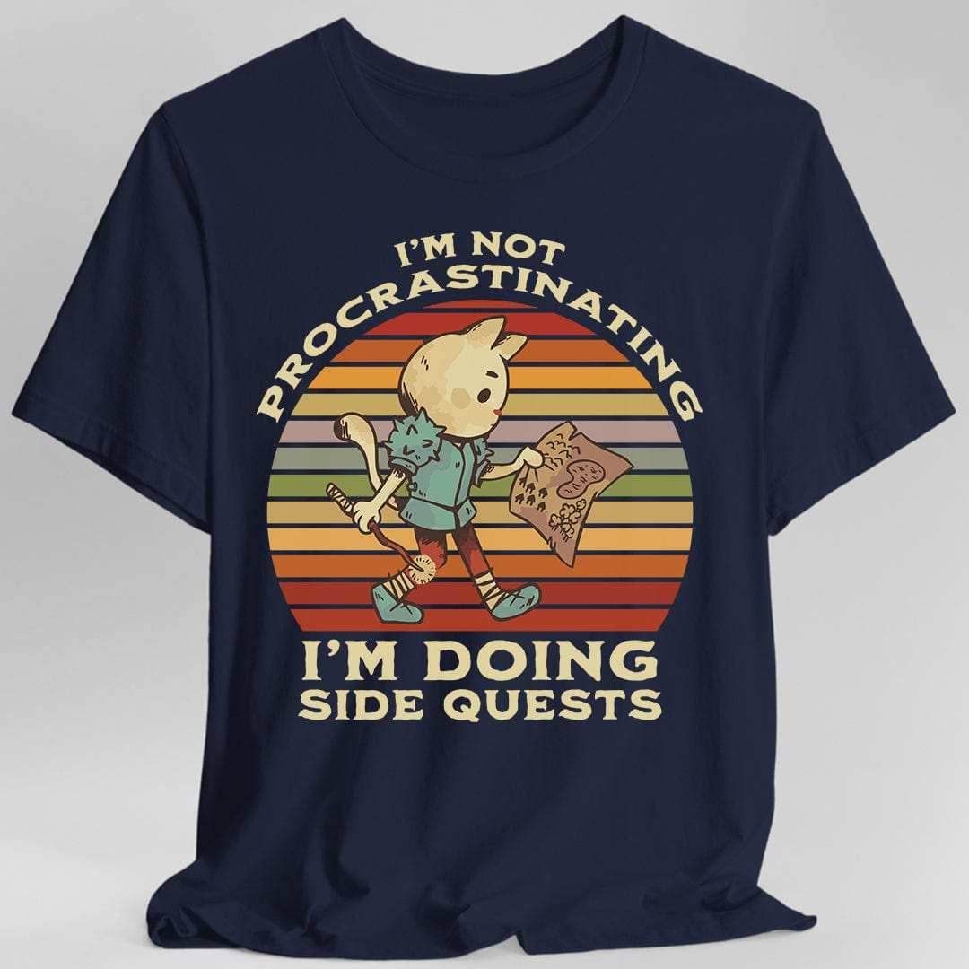 I'm Not Procrastinating I'm Doing Side Quests T-Shirt - Navy / S