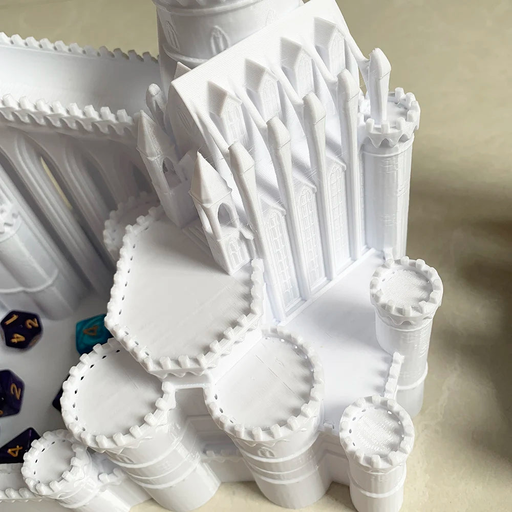 Ice Castle Dice Tower 3D Printed Tabletop Gaming Tower Dice Tower Tray for DND Board Game D&D RPG Gift for Friend