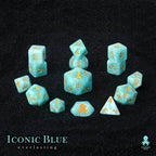 Kraken Dice - Iconic Blue: Everlasting 14pc Polyhedral Dice Set - Gold Ink