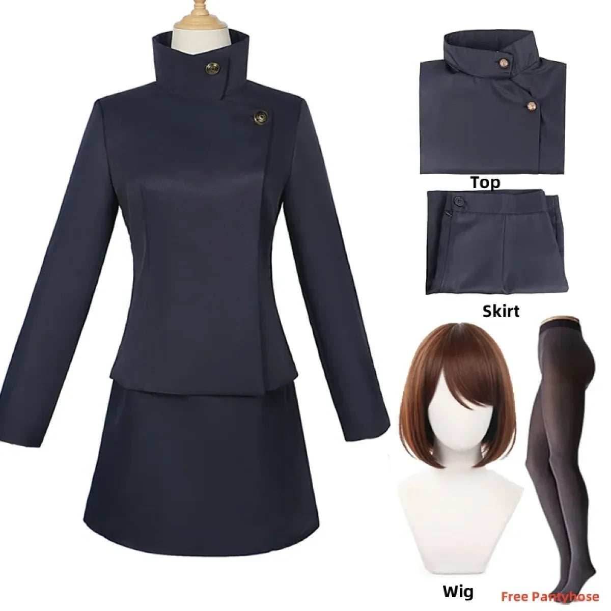 Ieiri Shoko Cosplay Outfit – Jujutsu Kaisen School Uniform Set - S / Costume and wig