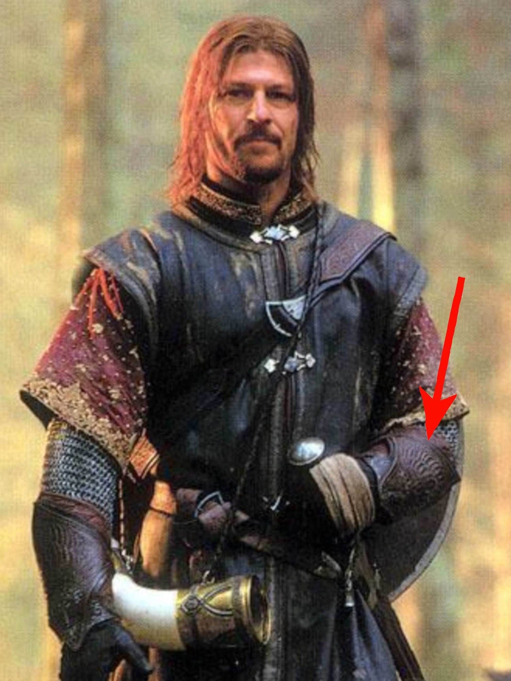 Aragorn's leather bracers (Lord of the Rings) - brown (as pictured) / For one hand