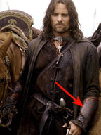 Aragorn's leather bracers (Lord of the Rings) - brown (as pictured) / For one hand